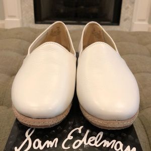 Sam Edelman Everie White Leather Flat. New in Box.